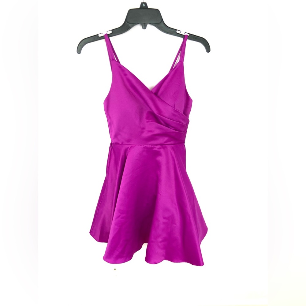 Dear Moon Pink Purple Mini Dress VNeck Spaghetti Strap Party Juniors Size 1